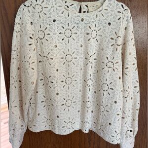 Sezane Jesse Ecru Lace Top
